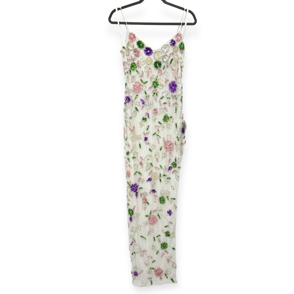 Mac Duggal Embellished Lace Sleeveless V-neck Thigh Slit Gown 10893 NEW Size 2 - Picture 2 of 16